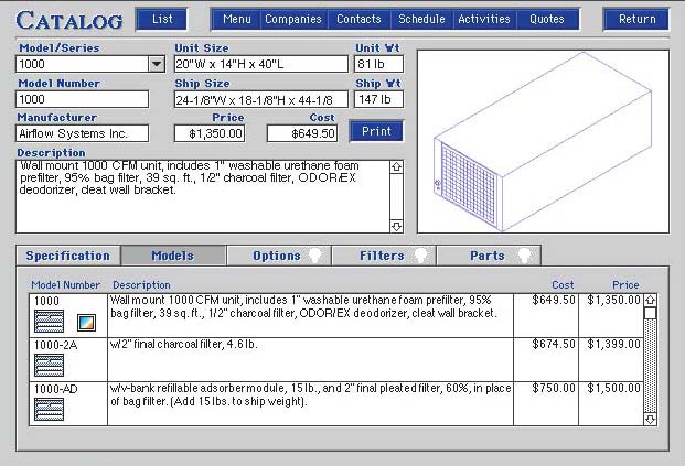 Catalog Models Page