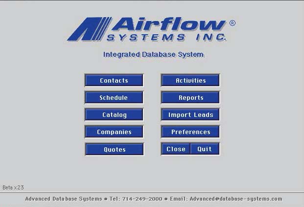 Main Menu Page