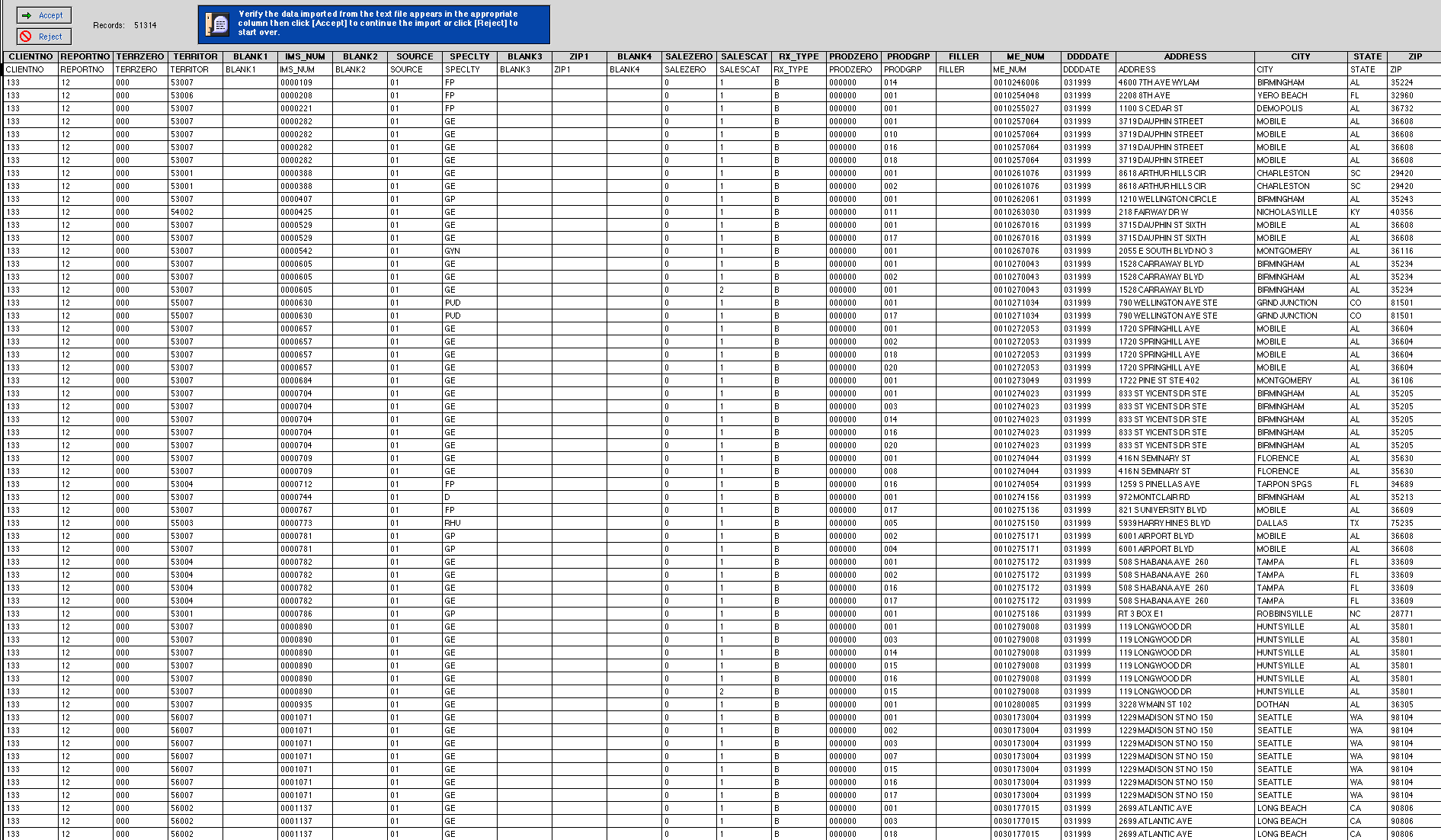 Import Data Verification