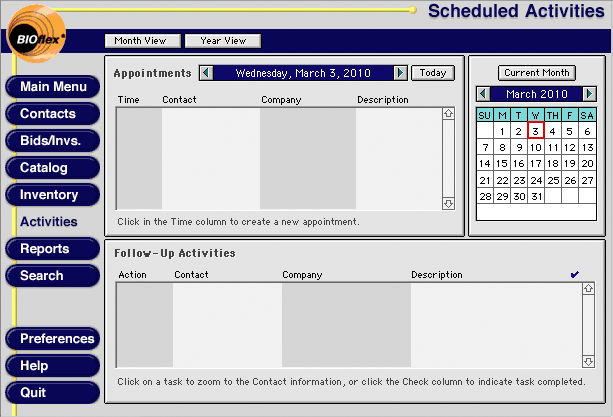 Scheduled Activities