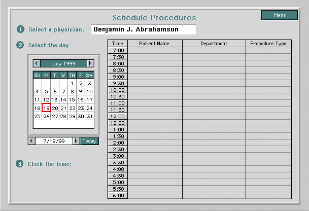 schedule procedure