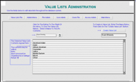 Value List Administration