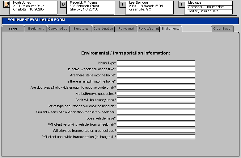 Orders Equipment Evaluation (Enviromental)