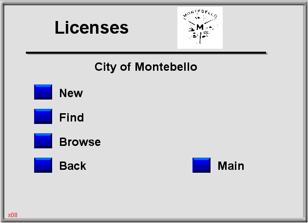 Business Licenses Menu