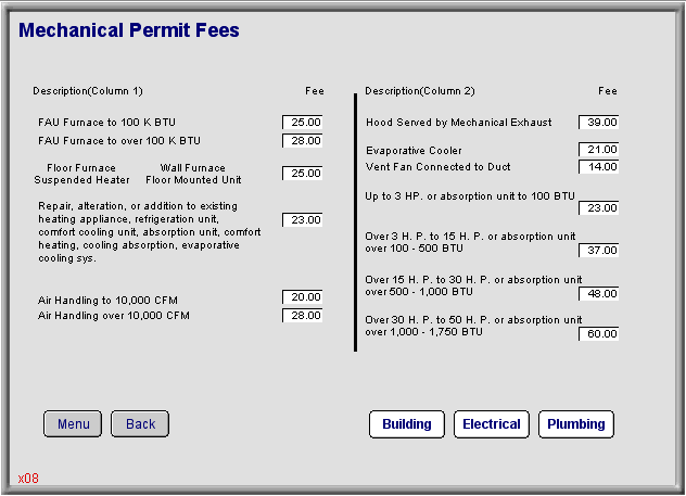 Permit Mechanical Permit Fees