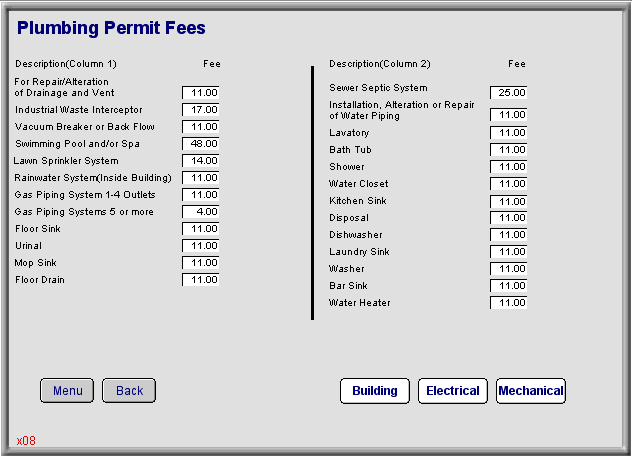 Permit Plumbing Permit Fees